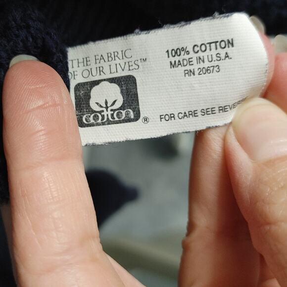 Vintage LEE Sport Women's Sweater Cardigan Large Navy Blue PTRA Safety First - Picture 6 of 6